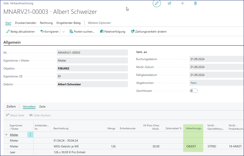 Geb. Verkaufsrechnung