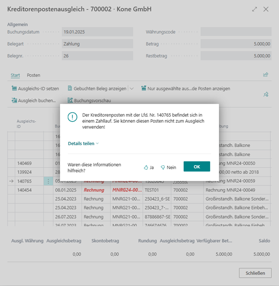 Kreditorenpostenausgleich