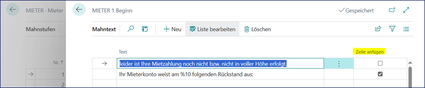 Mahnung mit Zahlschein