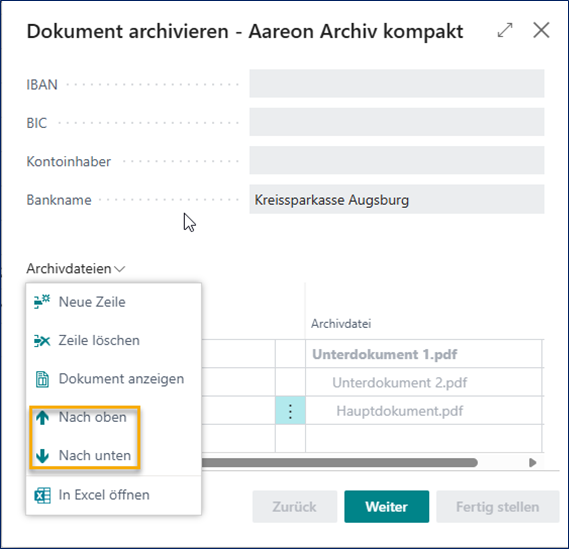 Dokument archivieren
