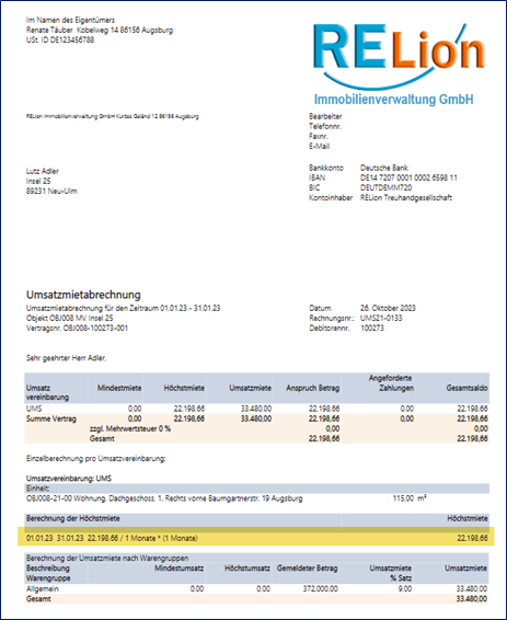 Mietrechnung