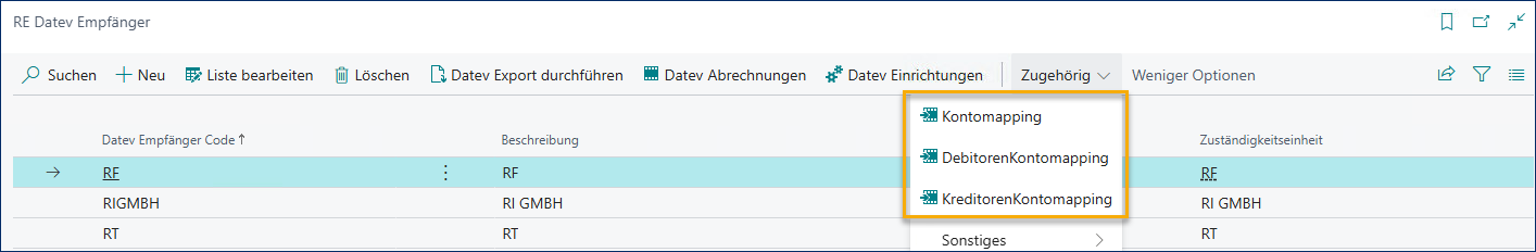 DATEV Empfänger